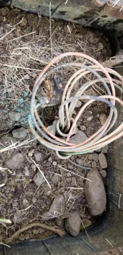 Improper underground wire splice